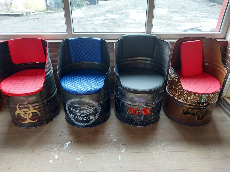 Beczka fotel prezent 200L ręczne malowanie custom classic car hot rod