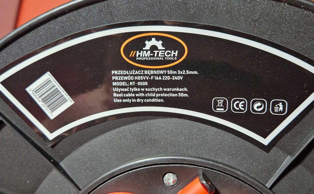 Przedłużacz bębnowy  4 GNIAZDA HM-TECH 50M 3X2,5MM