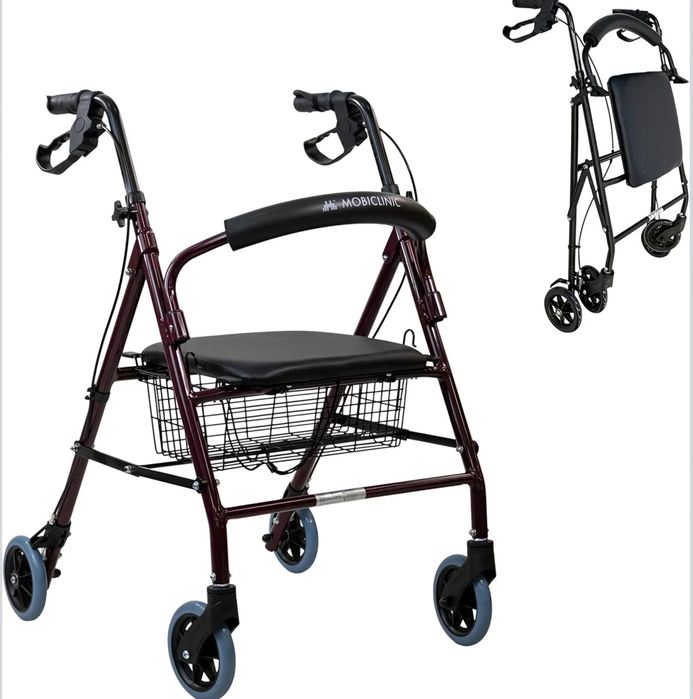 Andarilho Rollator MOBICLINIC c/ Assento e Travões – Novo (Nunca Utilizado)