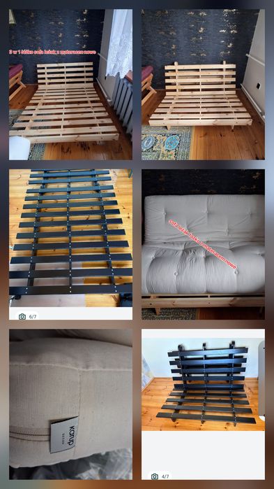 Sofa leżak łóżko z materacem