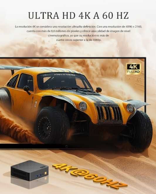 Mini PC AMD Ryzen 5 3500U | 8GB RAM | 256GB SSD NVMe | 4K 60Hz | Novo