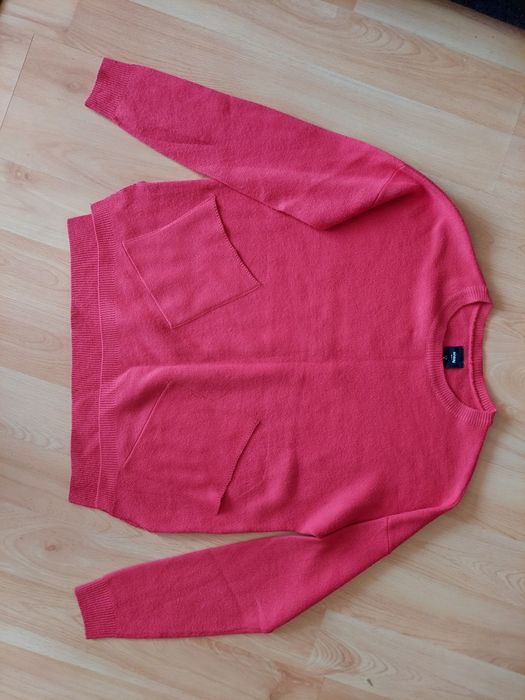 Sinsay sweter czerwony czerwień kieszenie oversize