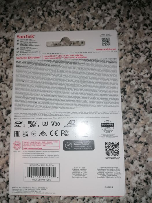 Cartão Micro SD 128GB Sandisk