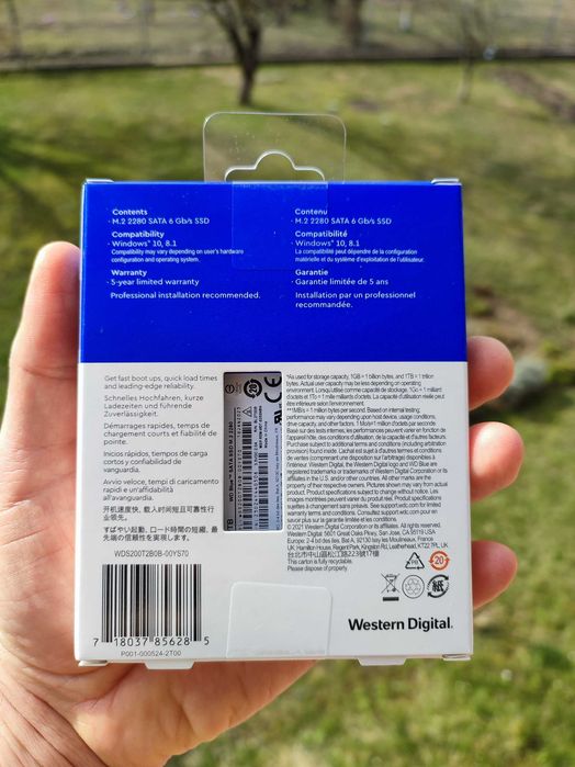 WD Blue SATA SSD 2TB. Dysk M.2 SATA. Fabrycznie nowy.