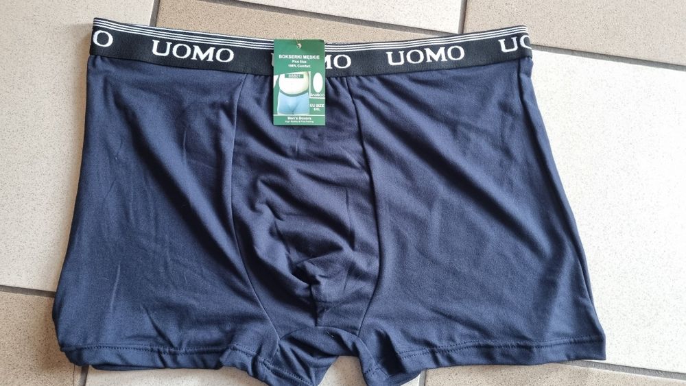 Duże majtki bokserki męskie granatowe uomo 6xl bambusowe