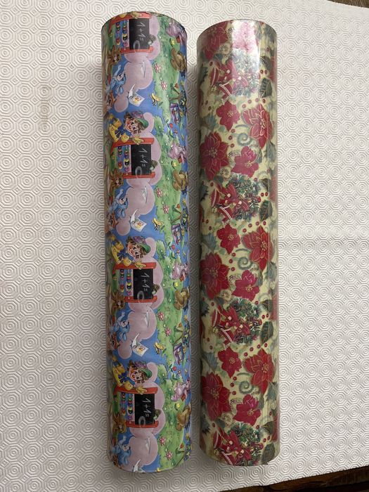 NOVO - 6 rolos papel embrulho fantasia de Natal 5x180mt e 1x270mt