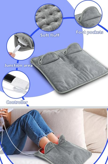 Nowy Elektryczny ogrzewacz stóp, przytulny, uniwersalny - pilot