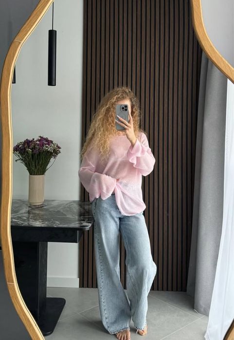 Кофтинка/сукня павутинка рожева на пляж, S-L