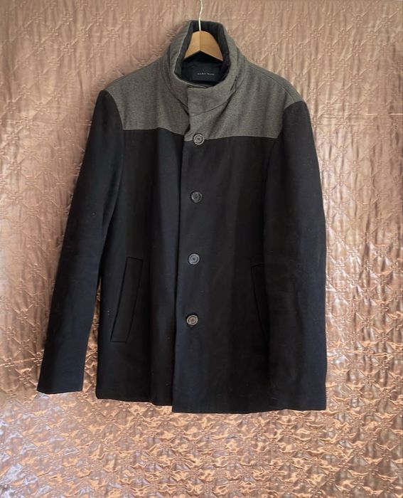Szaro czarny płaszcz Zara roz. XL / 46