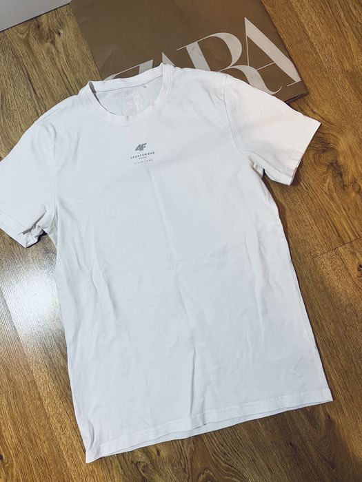 Bialy meski top t-shirt rozm M 4f meski