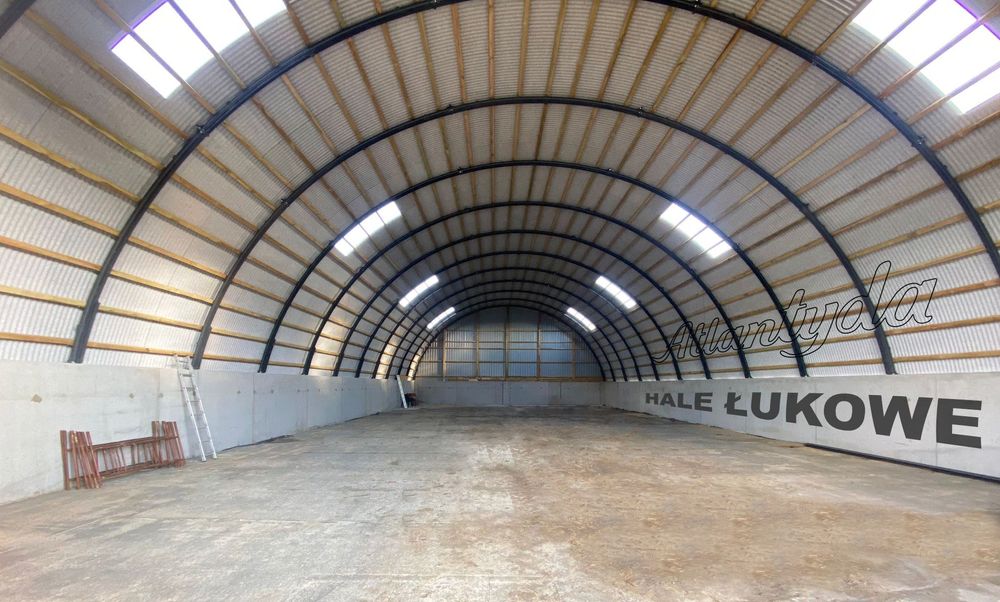 Hala Łukowa na bale stalowa 9,30x30m wiata hangar garaż konstrukcja