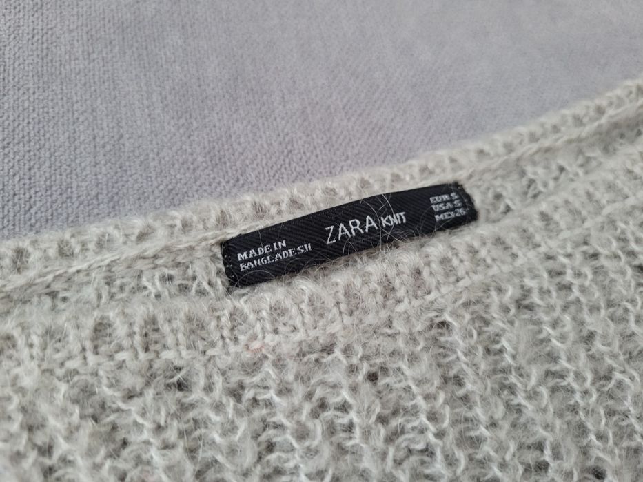 Szary oversizowy sweter Zara r. S