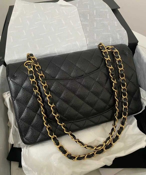 CHANEL CF black leather crossbody bag