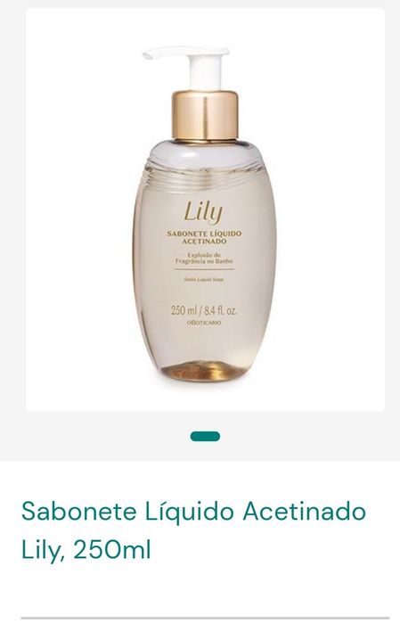 Champoo, condicionador e sabonete liquido acetinado Lily