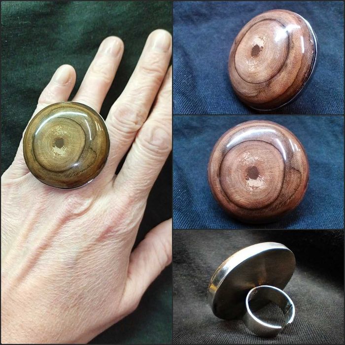 pierścionek drewniany rękodzieło artystyczne handmade