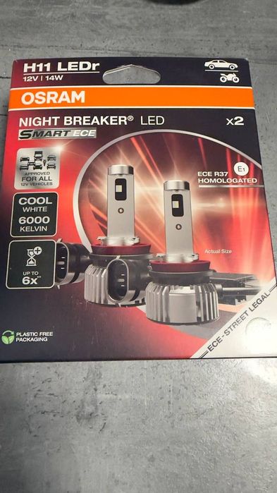 Nowe zaplombowane Żarówki NIGHT BREAKER LED SMART ECE H11 Osram z homologacją