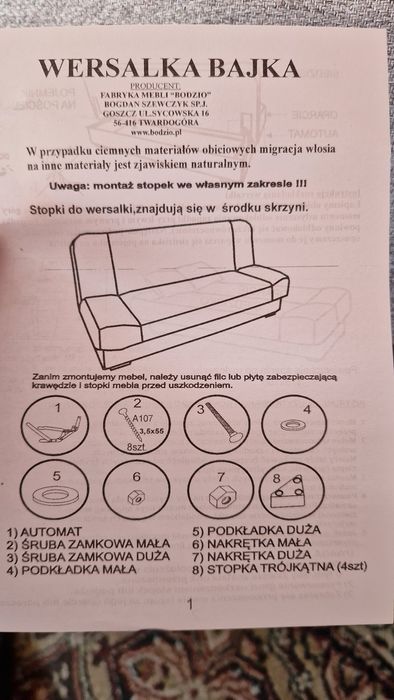 Wersalka kanapa łóżko kolor szary