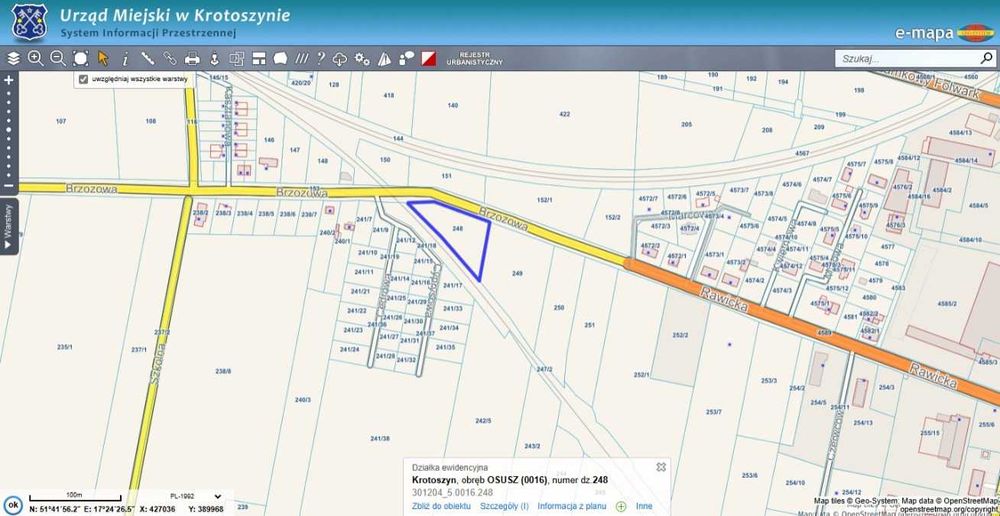 Działka inwestycyjna ul. Rawicka pod działalność gospodarczą 3100m2 +