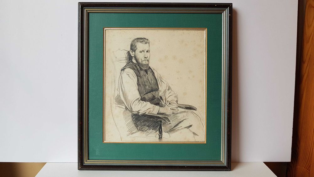 Portret malarza Karla Plückebauma autorstwa Mety Plückebaum 1876-1945