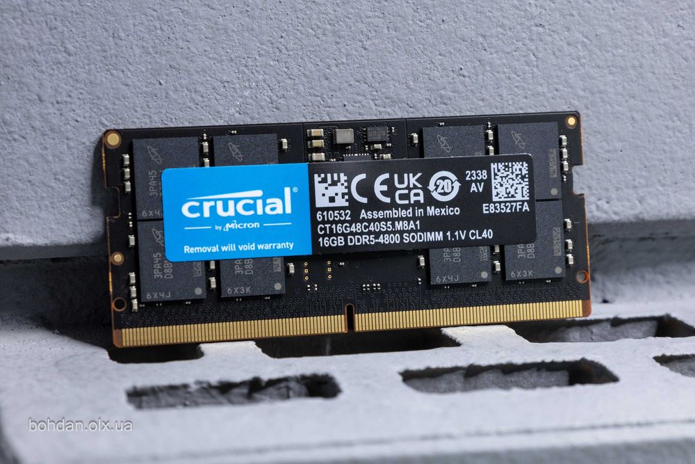Crucial 16GB DDR5-4800 SODIMM RAM (CT16G48C40S5)