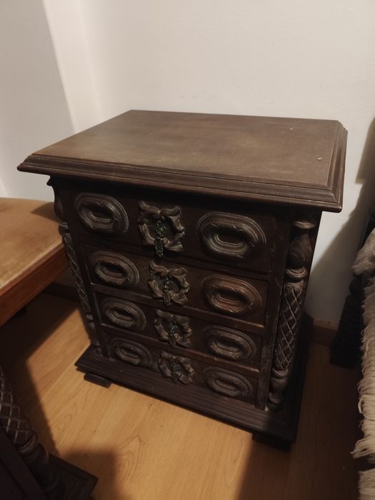 Conjunto Moveis Antigos Mogno Escuro