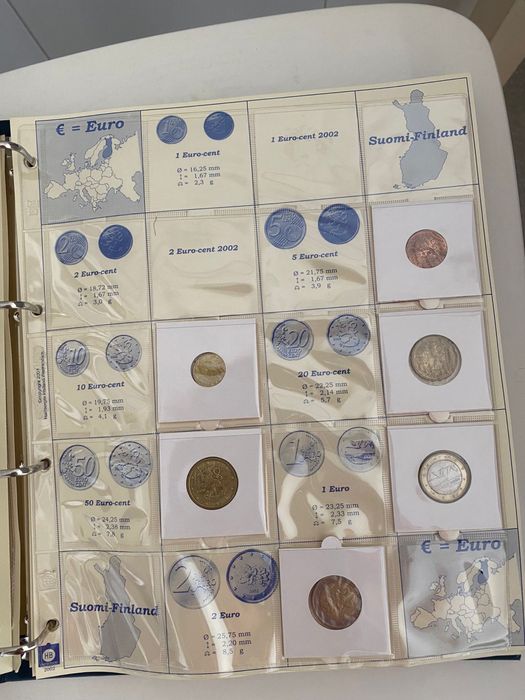 Álbum Euro c/ moedas antigas