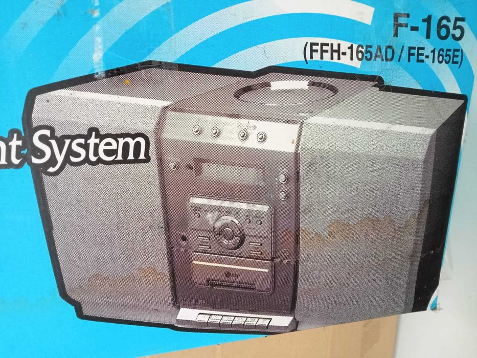 Rádio leitor cd e cassetes com colunas, marca LG, mini compacto.