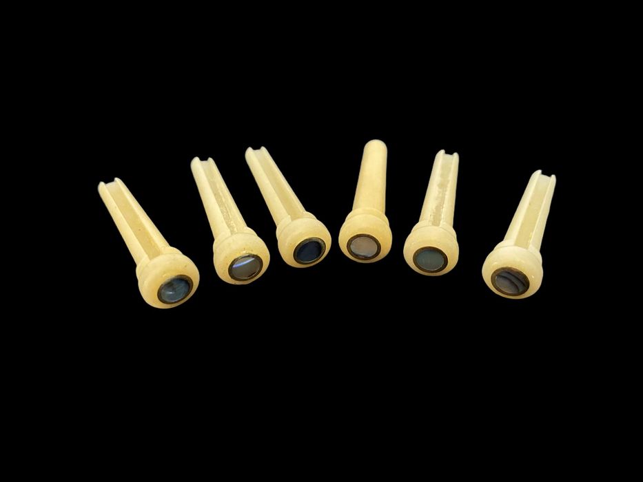 Pins em osso c/ pontos abalone Guitarra Folk