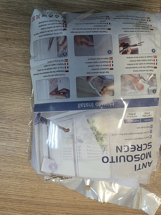 moskitiera okienna zestaw na komary  5 szt po 3 x 150x130