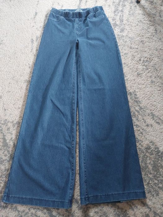 Jeansy szerokie na gumce H&M 134 cm raz ubrane