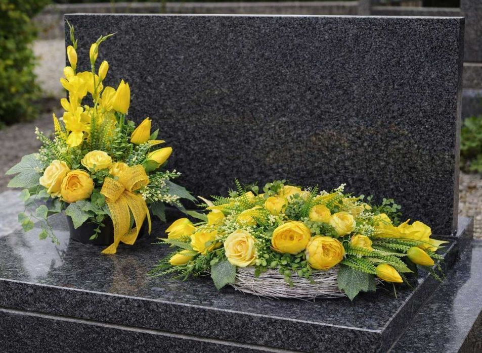 2 x kompozycja kwiatowa na grób stroik