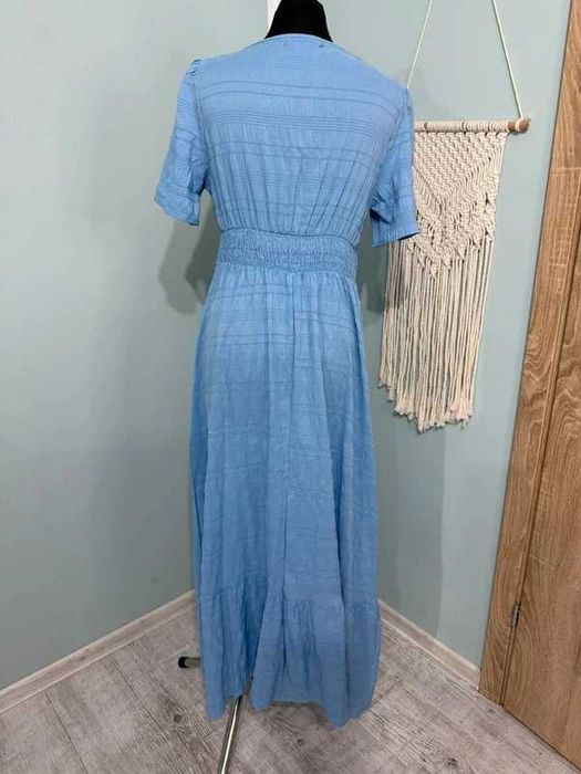 Błękitna niebieska długa sukienka maxi M też L na wesele,komunię, lato
