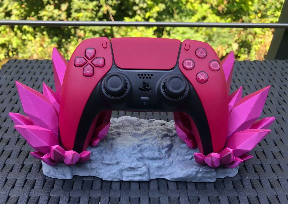 Suporte para comando da PS5 | Stand personalizável | Cristais, pedras, diamantes | Apoio para pousar | Jogos e Playstation 5 | Gamer, geek