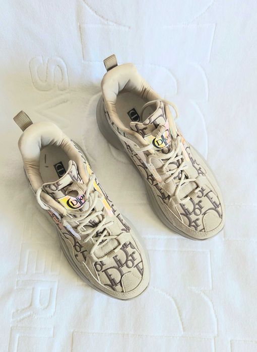 Buty sneakersy damskie na grubej podeszwie beżowe 39