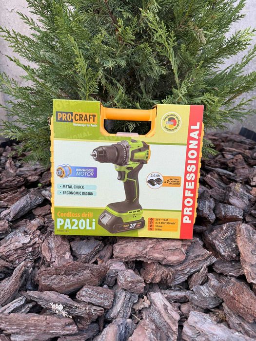Шуруповерт Procraft PA20Li НОВИЙ 20V 50Нм (1 АКБ, кейс, безщітковий)