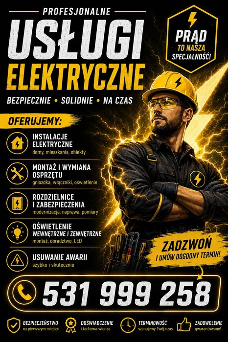 Elektryk 24/7 Całodobowo Weekend Awaria