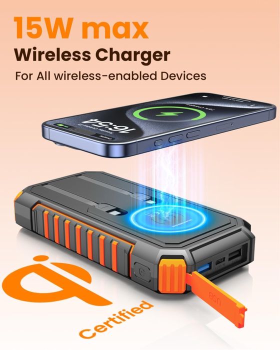 Solar Power Bank with Flashlight (27000mAh)64552205372417123