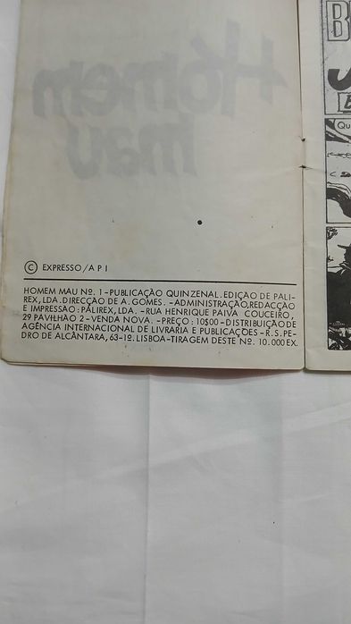 Banda desenhada.  Homem Mau. N1 1980