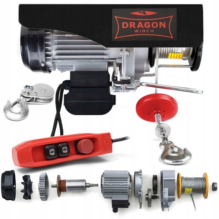 Wciągarka Elektryczna Linowa 600kg 230v Dragon Wciągarka Budowlana 0,6