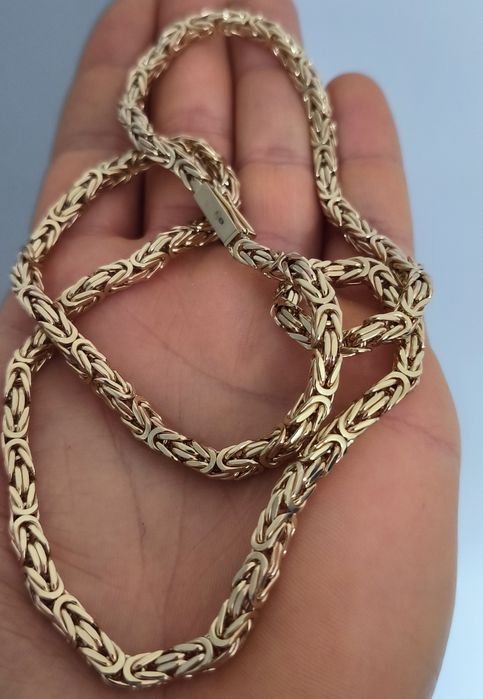 Nowy złoty łańcuszek splot KRÓLEWSKI próba 585 14k król pełny