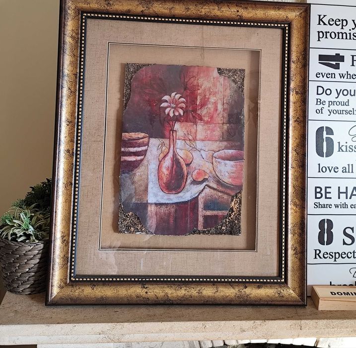 Quadro com obra interior em pedra