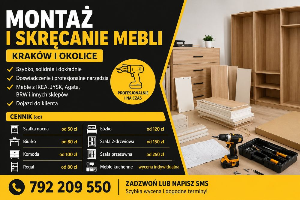 Profesjonalny montaż mebli