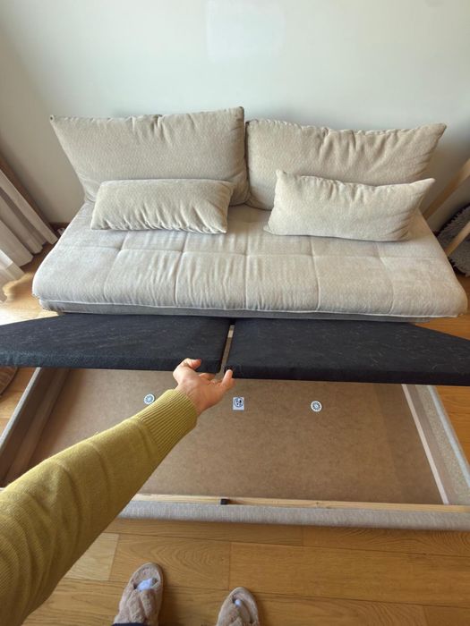 Maisons du Monde - Sofá-cama 2/3 lugares bege