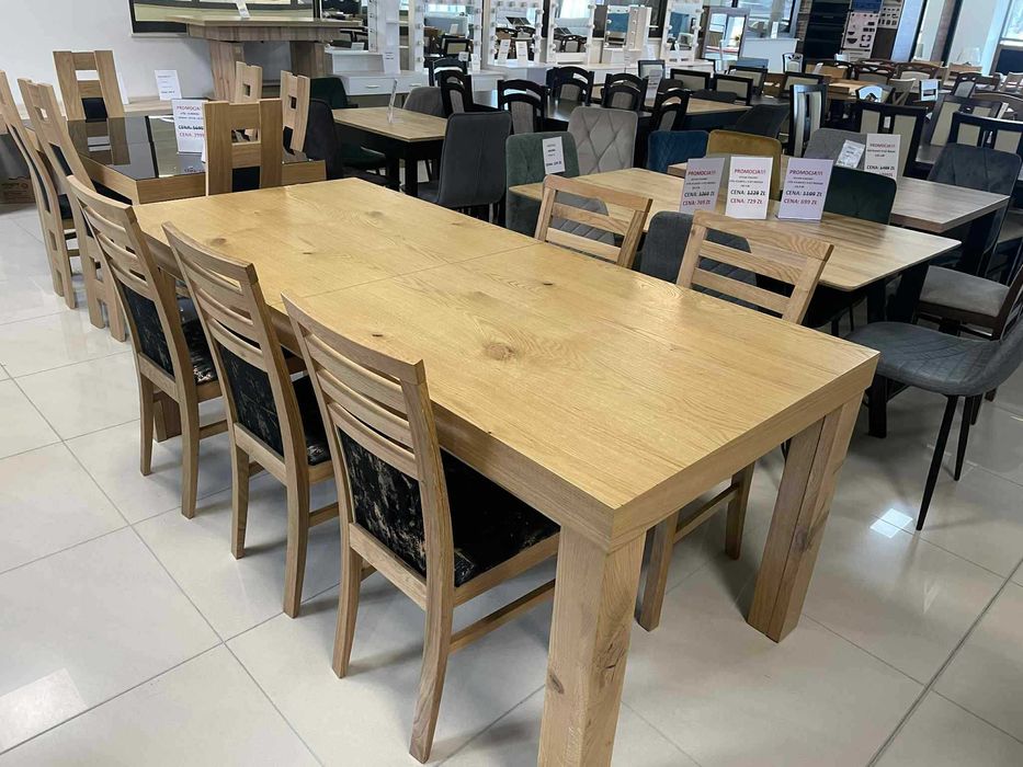 (160WN) Stół duży rozkładany + 6 krzeseł, wyprzedaż 3999 zł.