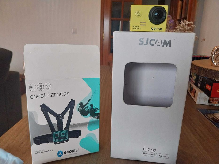 SJCAM SJ5000 + cartão memória + acessórios + arnês (kit completo)
