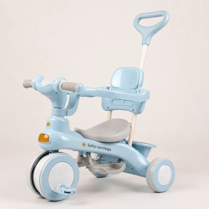 триколісний велосипед Baby Carriage 588 / Велосипед з батьківською ручкою та кошиком / Велосипед-коляска