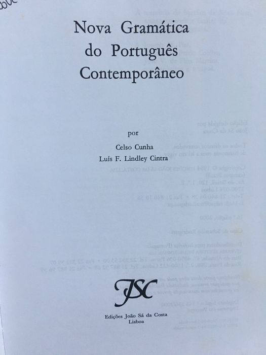 Nova gramática do português contemporâneo