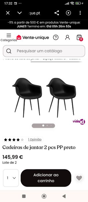 Cadeiras Design Contemporâneo — Conjunto de 2
