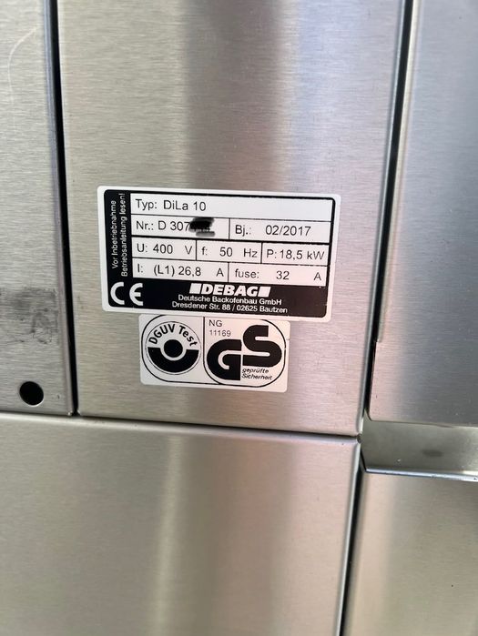 Piec piekarniczo - cukierniczy Debag Dila 15 blach /2017 rok produkcji