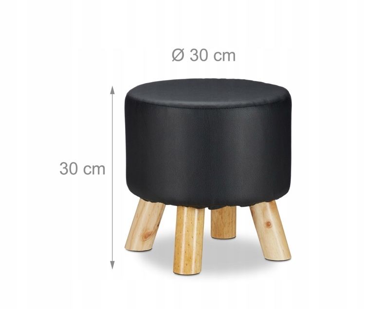 Pufa tapicerowana, taboret czarny NOWE